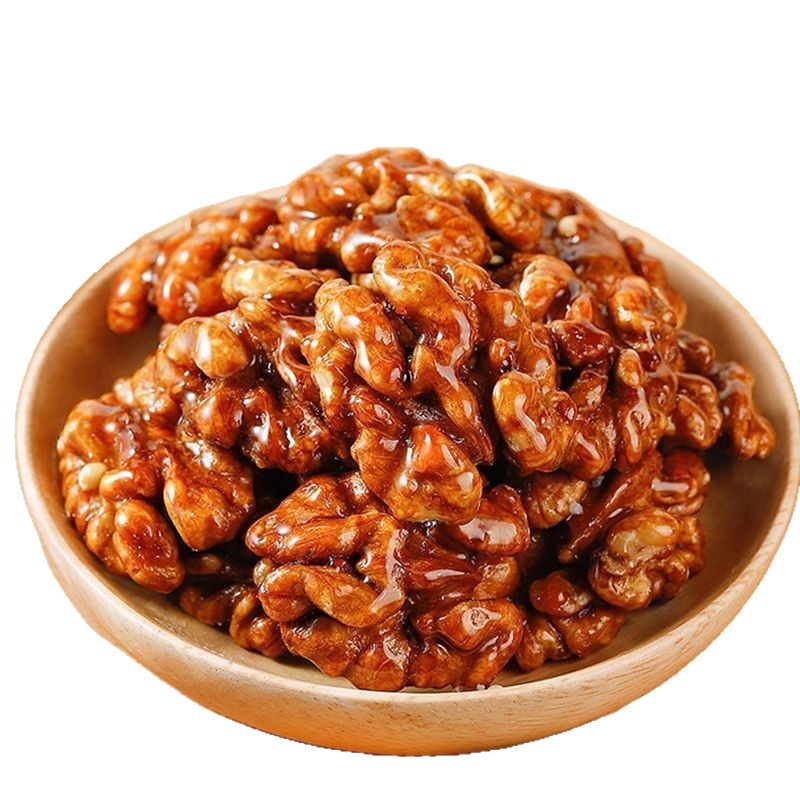 New Amber Walnut Kernels with Honey Flavor, Dried Nuts with Sesame Flavor, Walnut Snacks Wholesale, Net Weight 406g