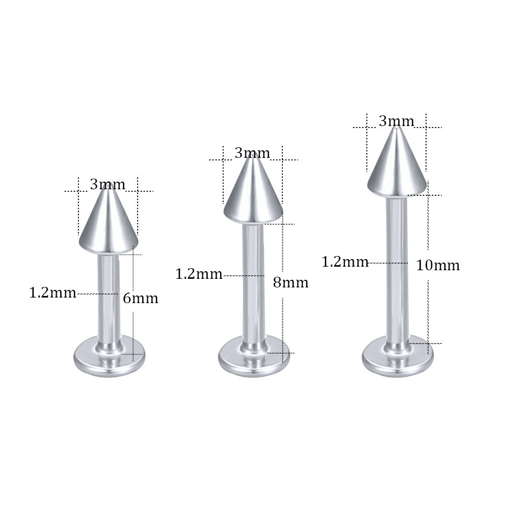 Stainless Steel Puncture Manufacturer Direct Sales Cross-Border Amazon Lip Nail Nose Nail External Thread Ear Nail Ear Bone Nail