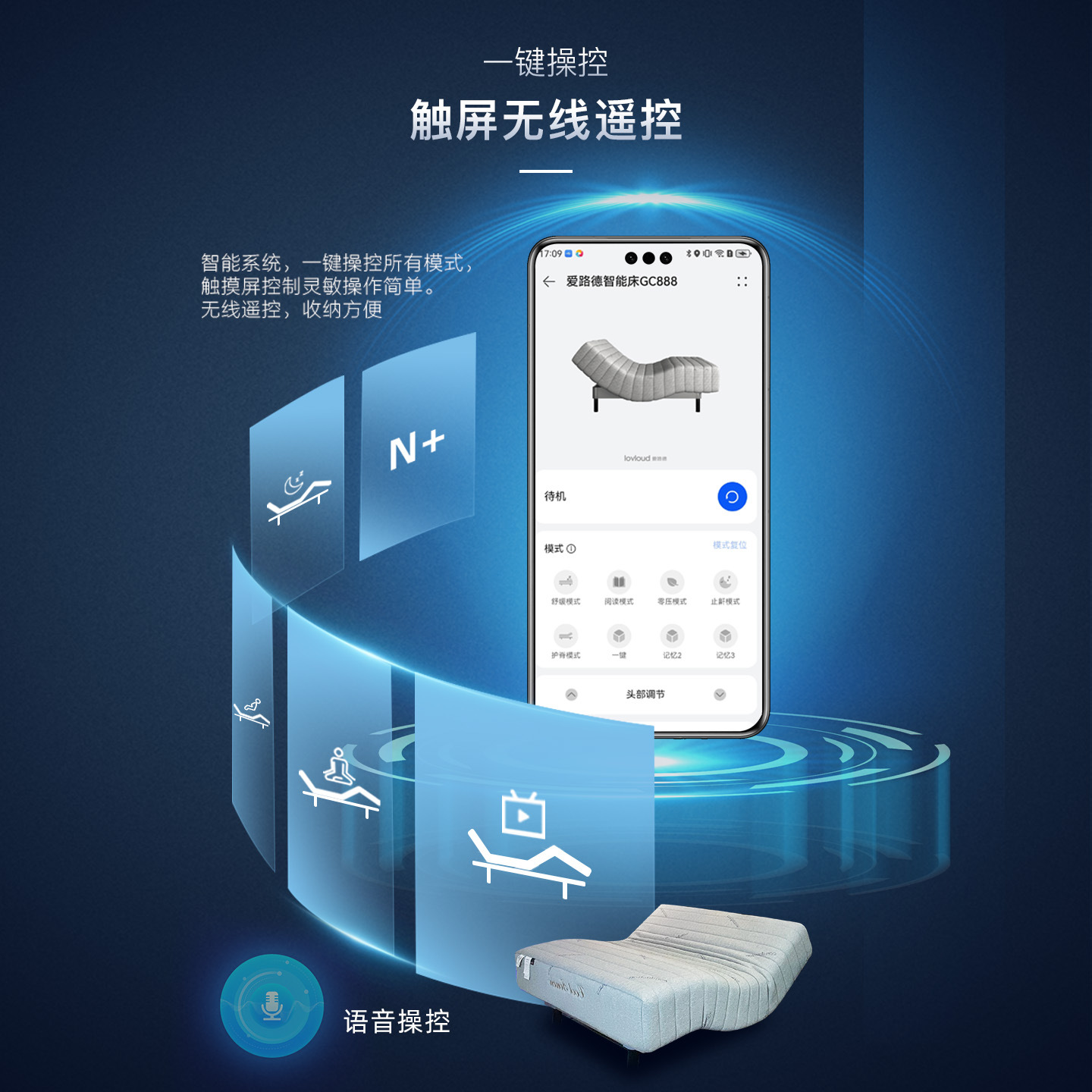 Ailude Smart Mattress Bedroom Classy Intelligent Control Sleep Partition Massage Stop Sleep Hongmeng Internet Mattress Gc-888