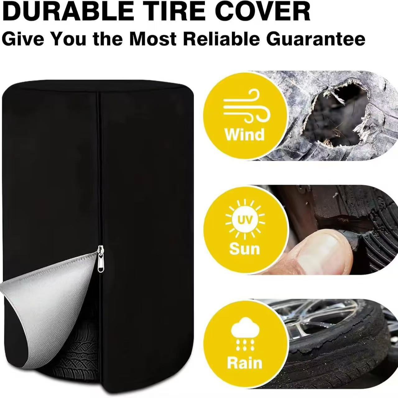 Cross-border processing of automobile tire cover Oxford cloth tire storage cover 4 wheel tire rain and dust cover