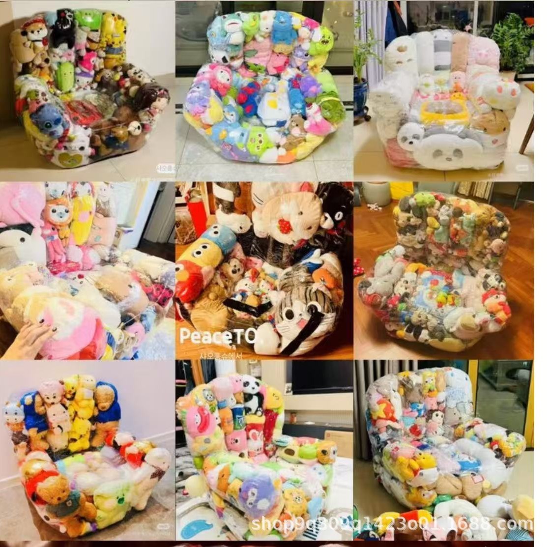 Кросс-бордерный прозрачный диван-кукла для хранения, не надувной, сумка для хранения игрушек, оптовая продажа в наличии