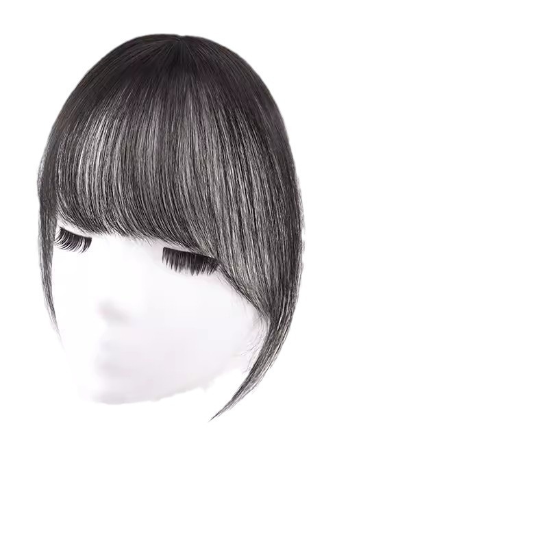 French Style Bangs Women's Overhead Reissue Full Real Hair Natural Front Thin and Light Repair Small Thousand Generations Air Bangs Patch Wig