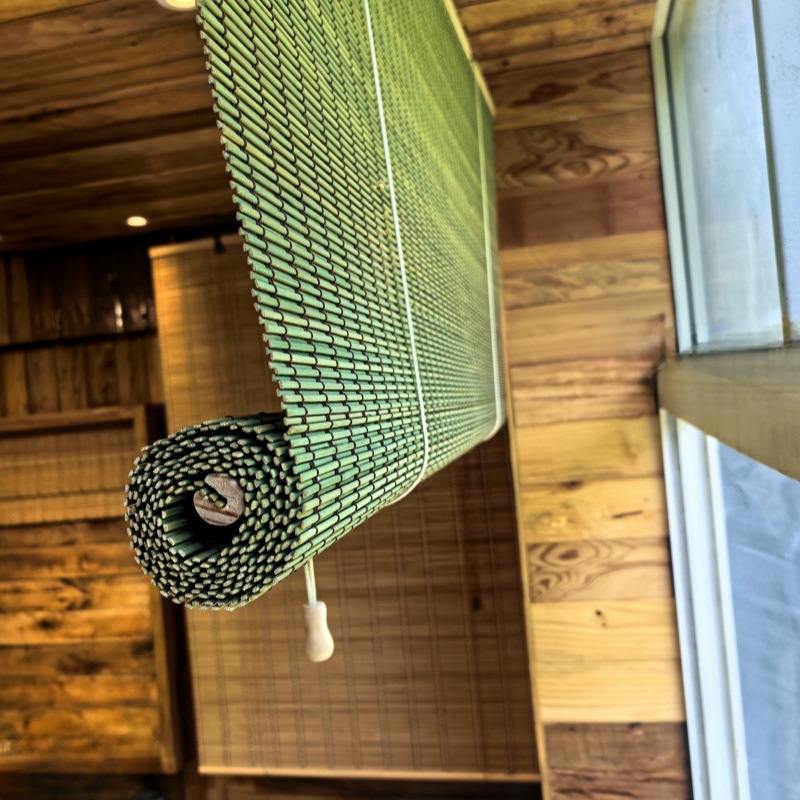 New Chinese Style Bamboo Curtain Blackout Partition Outdoor Sunshade Waterproof Roller Blind Loft Hotel Study Sunshade Outdoor Curtain