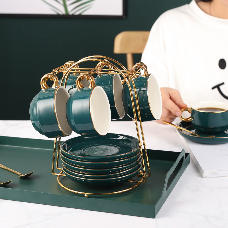 Manufacturer Wholesale Creative Coffee Cup and Saucer Rack Kitchen Storage Rack Household Hanging Rack Inverted Draining Cup Rack Draining Storage