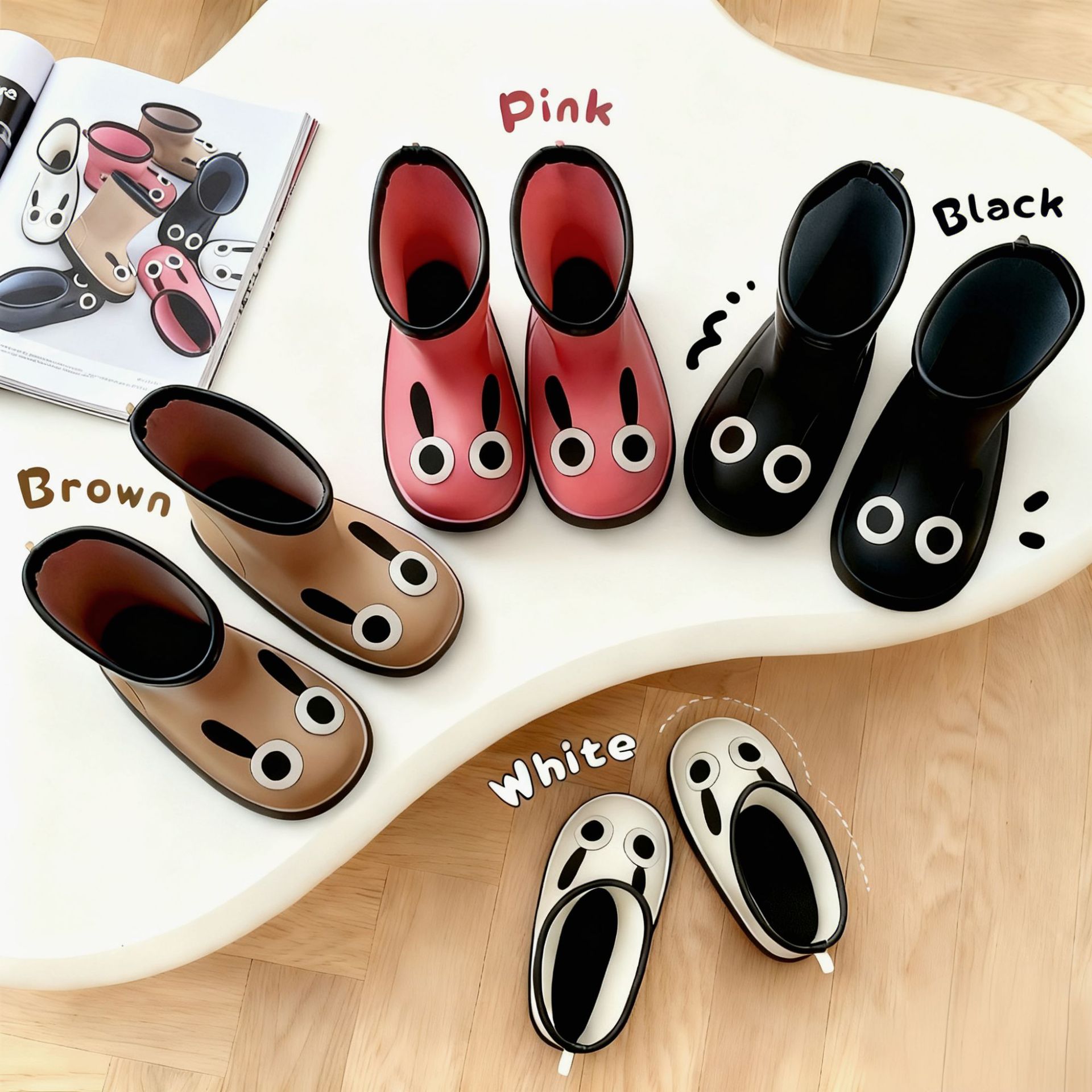 Новые детские резиновые сапоги для четырех сезонов для уличной носки, теплые и холодостойкие, водоотталкивающие, с нескользящей подошвой для мужчин и женщин, для детей среднего возраста