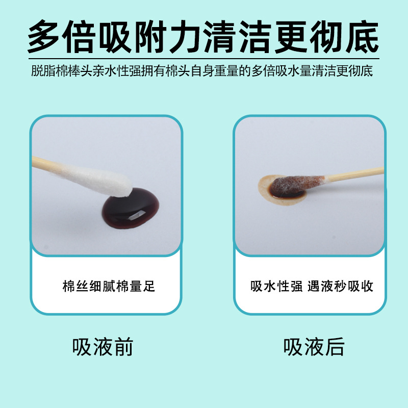Disposable cotton swab sterile makeup single-Head Medical cotton swab absorbent cotton stick disinfection baby ear removal wooden stick wholesale