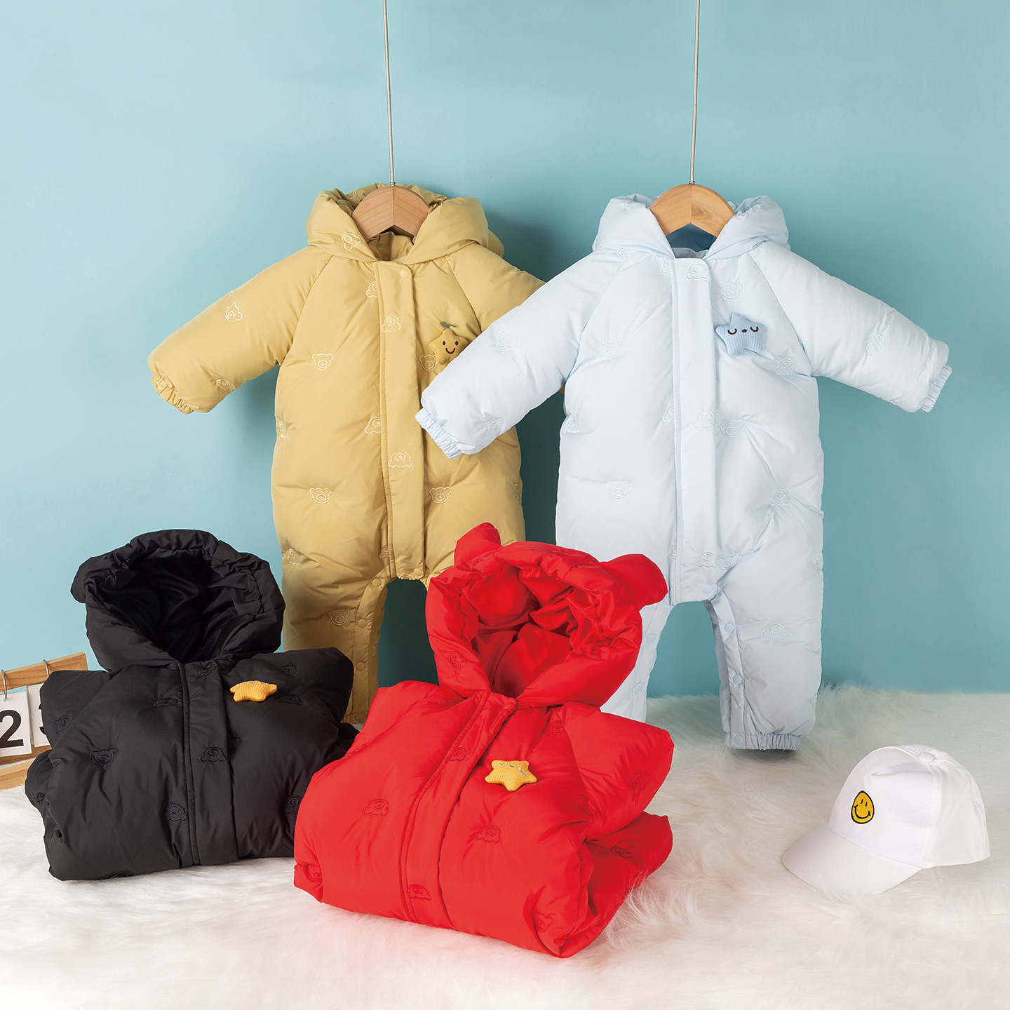 Новый пуховик для мальчиков и девочек, уличная одежда из пуха для младенцев и маленьких детей, утолщенные комбинезоны и ползунки