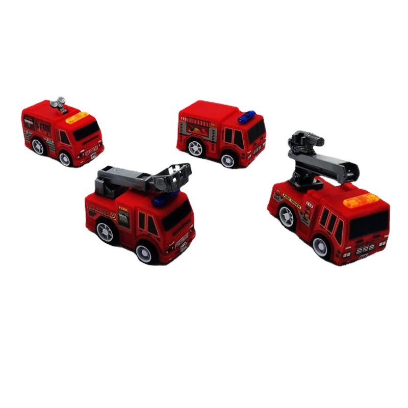 Pull-Back Car Factory Direct Sales Cross-Border Popular Fire Truck Model in Stock Quality 5.5cm Pull-Back Fire Truck