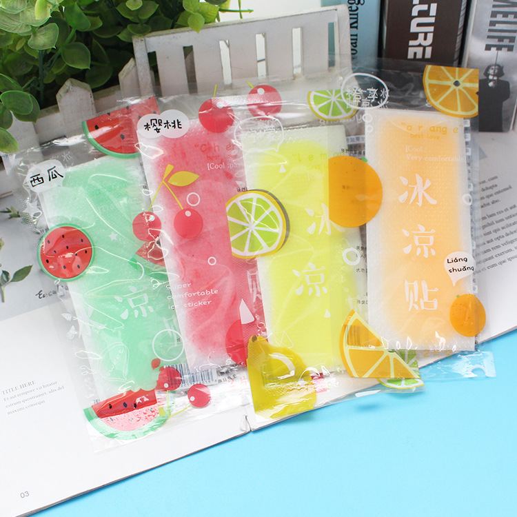 Fruit flavor ice stickers summer students military training anti-summer cooling ice stickers cartoon cool stickers summer stickers wholesale