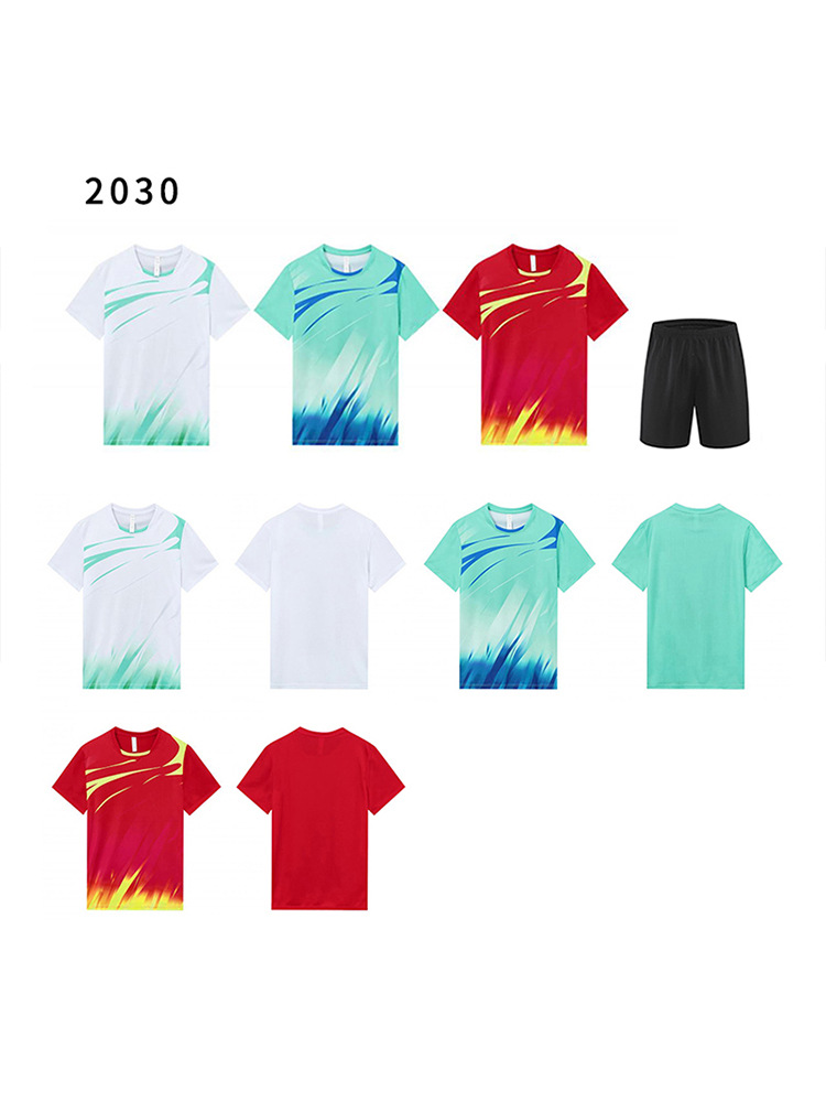 Badminton Uniforms for Men and Women, Quick-Drying Breathable Volleyball Tennis Competition Training Sports Table Tennis Uniforms with Printing Wholesale