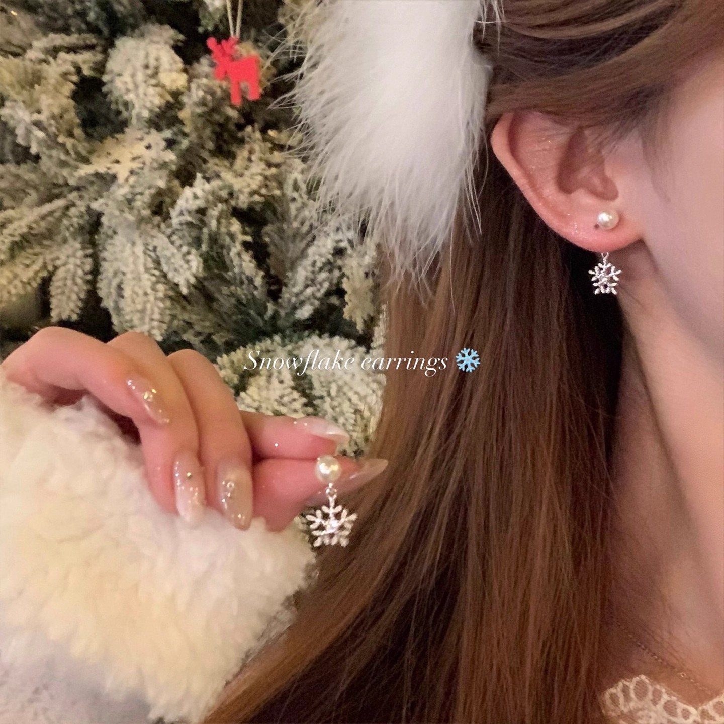 Изысканные серьги с подвеской в виде снежинки и жемчуга, доступная роскошь и высококачественные серьги без прокола уха