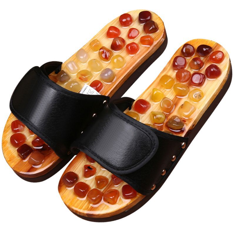 Wholesale pebbles massage slippers plantar acupoint home shoes for men and women summer couples can be printed LOGO