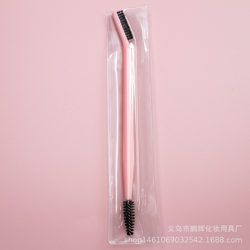 Waterproof Handy Gadget Suitable for Novices, Multi-Color Double-Ended Portable Ultra-Fine Bristle Spiral Head, Bendable Eyebrow Brush, Flat-Head Eyebrow Comb
