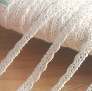 Wholesale handmade DIY clothing lace accessories beige cotton lace dress embroidery lace width 0.8cm