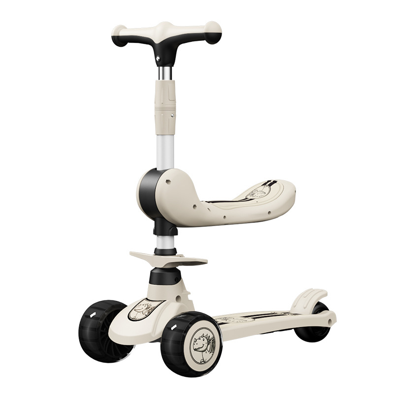 Scooter Children 1-3-6-12-year-old Boys and Girls Baby Scooter Mountable Pedal Three-in-One Scooter