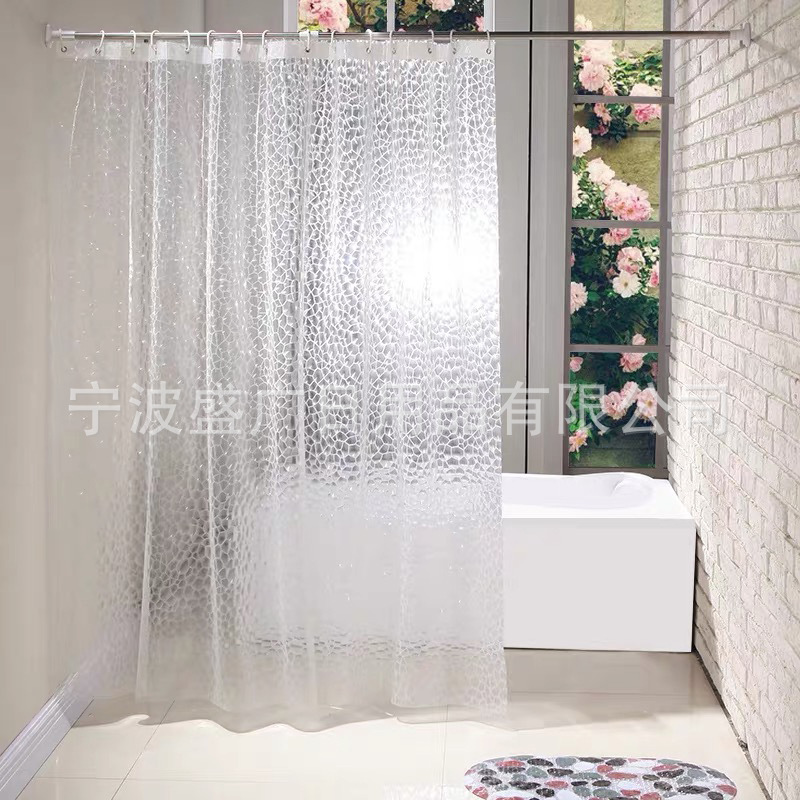 Занавеска для душа EVA, водонепроницаемая, против плесени, с 3D эффектом