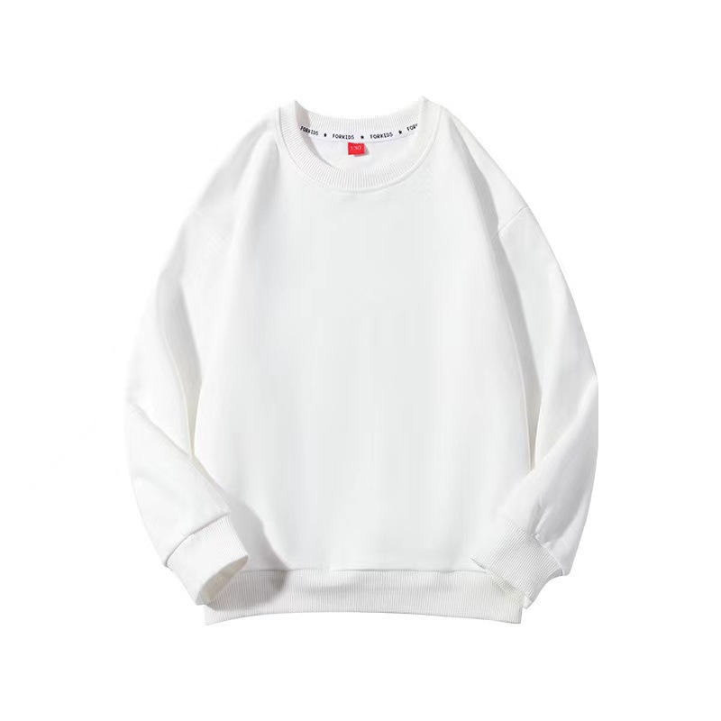2025 New Children's Sweatshirt Solid Color Spring and Autumn Versatile Round Neck Pullover Top for Boys and Girls Wholesale from Manufacturer