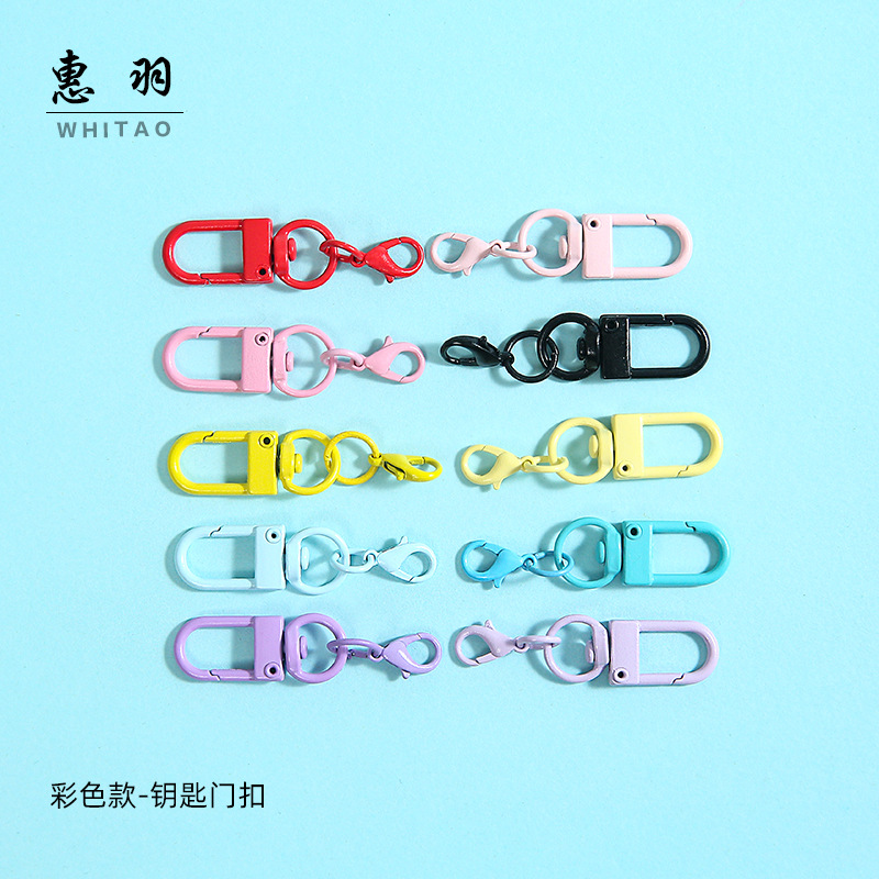Creative Candy Color Paint Rotating Door Buckle Hanging 14mm Lobster Buckle Small Hook Key Door Buckle Pendant Keychain