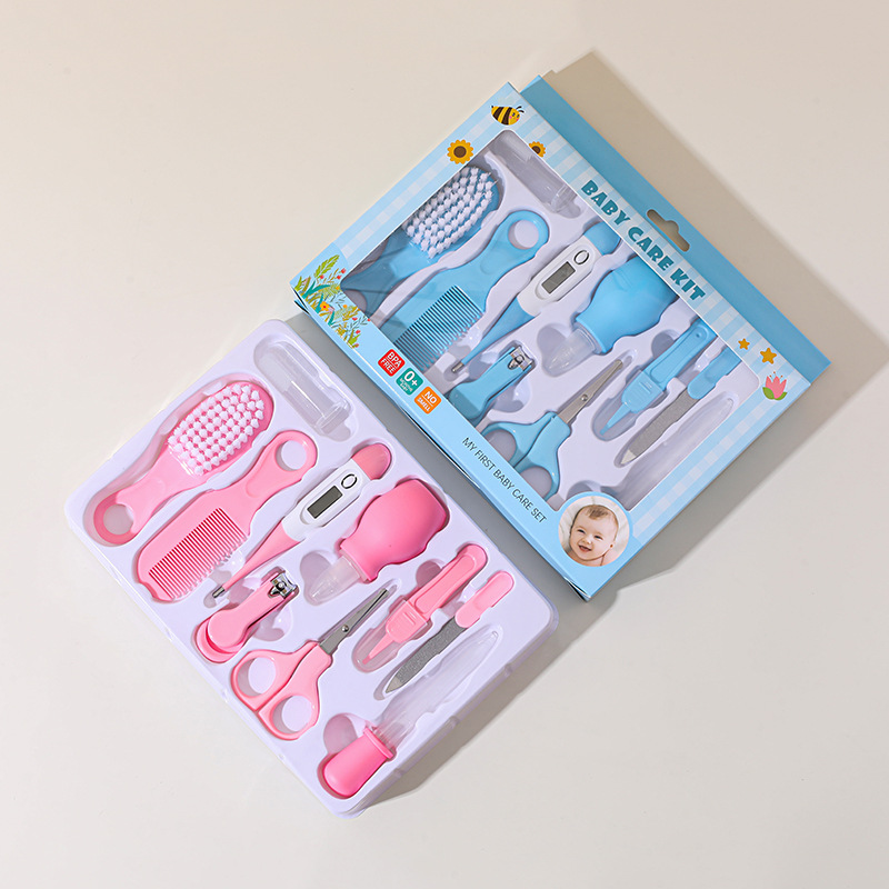 Foreign Trade Baby Care Set Baby Nail Clipper Thermometer Toothbrush Care Tool Comb Brush 10-Piece Set
