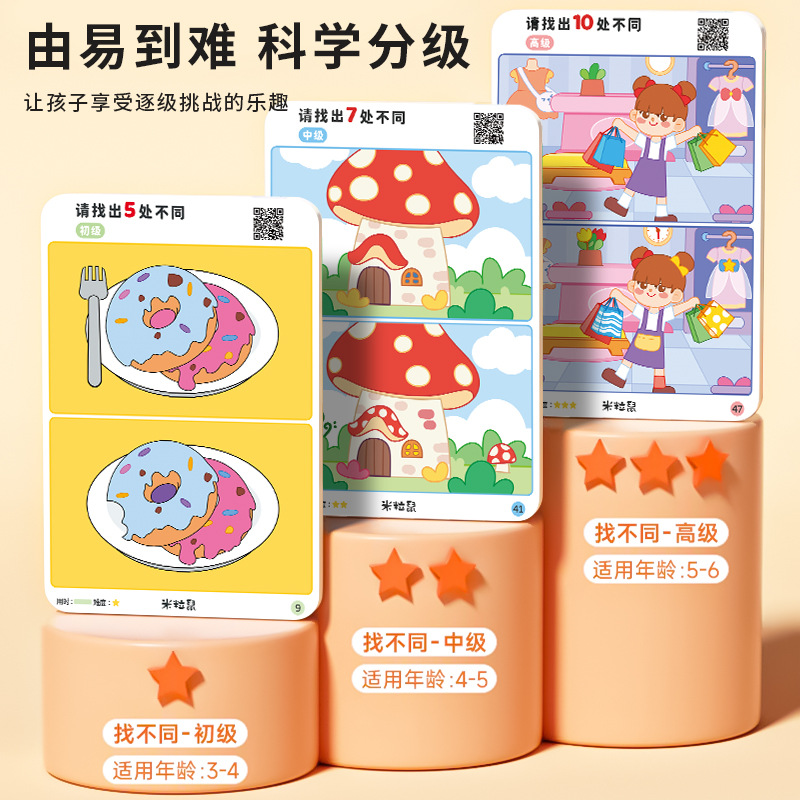Find different concentration training Cards 6-year-old 345-year-old baby kindergarten toys educational maze thinking logic