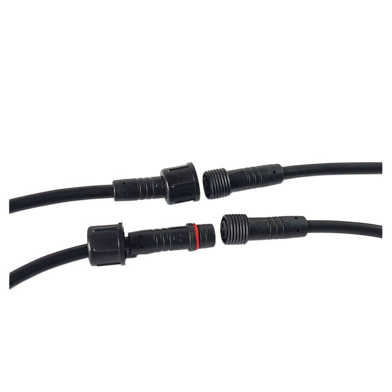 Φ ‌ 2.35 Copper Tube M19 Single-Head Two-Core Waterproof Motor Power Cord 2X1.0 Square Wire L=200Mm