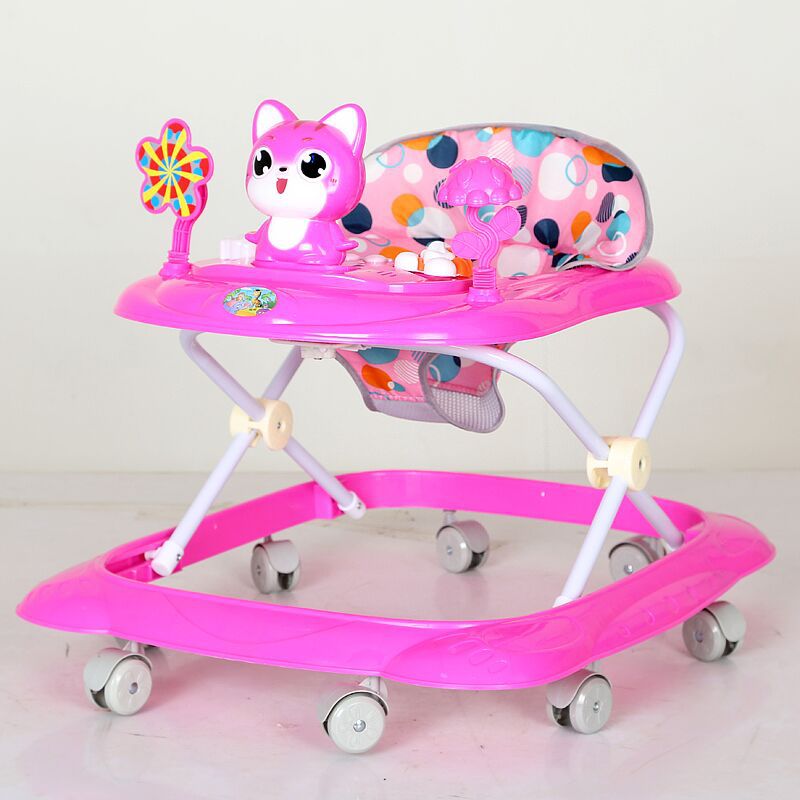 Infant Foldableing Walker Anti-Rollover Baby Walker 6-18 Months Non-Stretch Leg Learning Walker