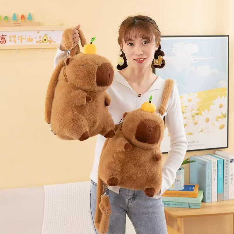 New High-value Kapibala Backpack Small Fresh Plush Bag Women's Cartoon Cute Capybara Doll Bag