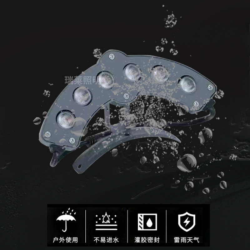 Led Corrugated Light Luminous Tile Eaves Outdoor Waterproof Temple Pavilion Light Roof Ancient Building Dc24V Tile Light