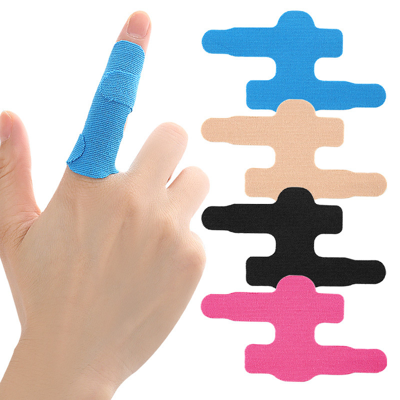 Pre-Cut Double Strap Special-Shaped Finger Protection Bandage Elastic Fixed Support Sports Kinesio Patch Bandage Adult No