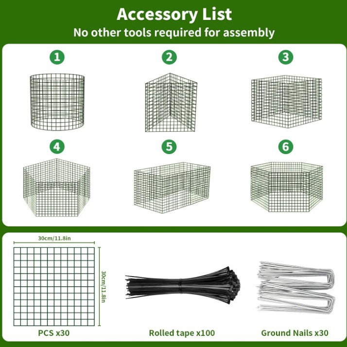 12inchx12inch Wire Mesh Garden Plant Cage Round Plant Protection Cover Exclusively for Cross-Border Amazon