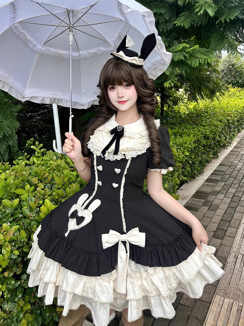 [Cream Bud Op] Brocade Garden Lolita Original Puff Sleeves Sweet and Cute Lolita Dress Lo
