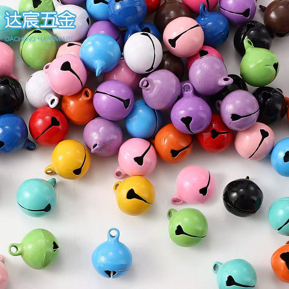 14mm Candy Color Painted Small Bell Metal Iron Pet Cat and Dog Bell Keychain DIY Jewelry Pendant Accessories