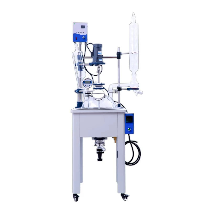 Single-Layer Glass Reactor Laboratory Stirring Electric Heating Reactor Small Chemical Distiller 1L-200L