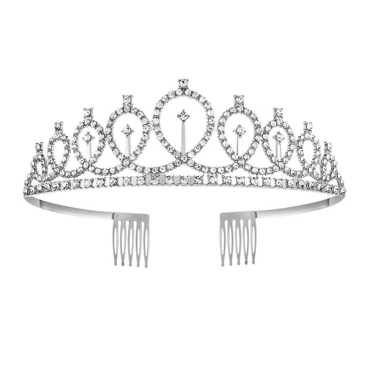 Cross-Border Birthday Party Decoration Alloy Full Diamond Exquisite Crown Headband Shoulder Strap Girl Etiquette with Crown Wholesale