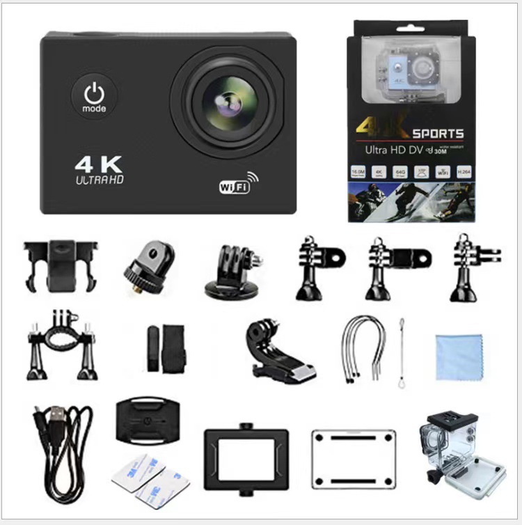 4K Action Camera Wifi Camera Diving Action Camera Outdoor Cycling High-Definition Digital Waterproof Camera