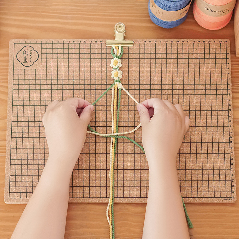 Xianhui macrame braided rope Square Soft pad DIY braided fixing tool cork board Amazon export