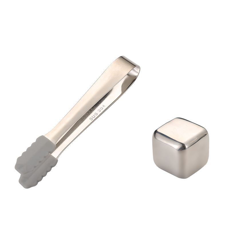 High-Quality High-Mirror Stainless Steel Ice Cube Metal Ice Tartar Recyclable Food-Grade Quick-Frozen Ice Cubes Drop Shipping