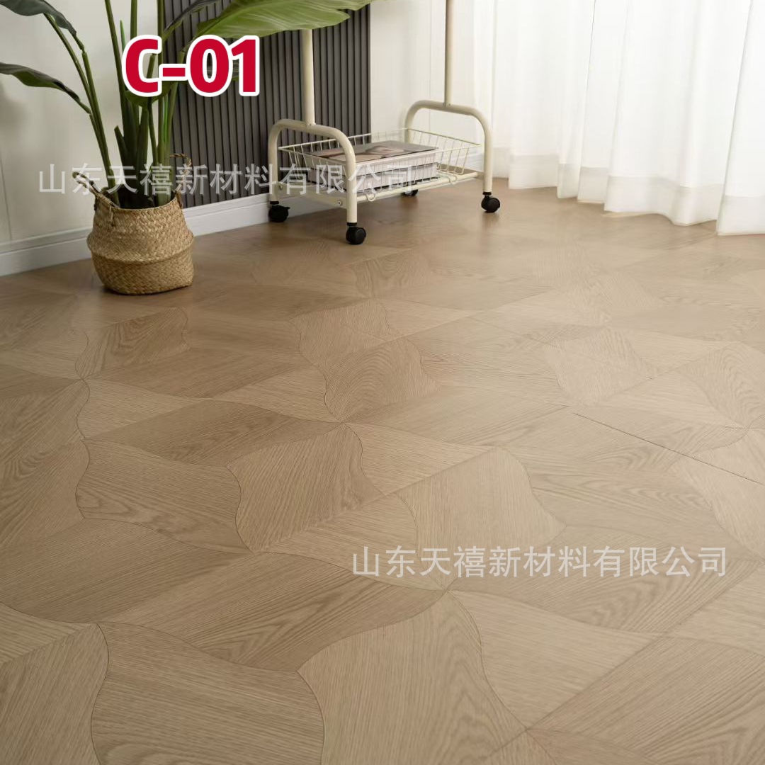 2025 New 12mm Lotus Leaf Art Parquet Wood Floor Lock Wear-Resistant and Heat-Resistant Laminate Wood Floor