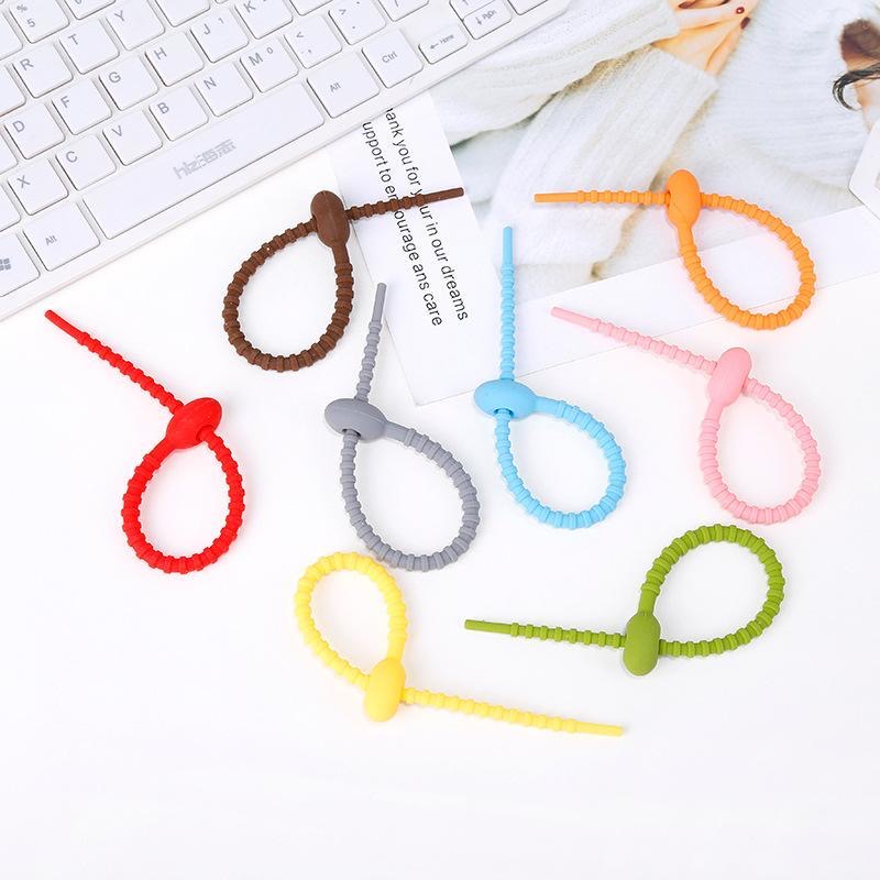 Cross-Border DIY Handmade Silicone Tie Jewelry Accessories Plush Doll Keychain Lanyard Data Cable Storage Winding
