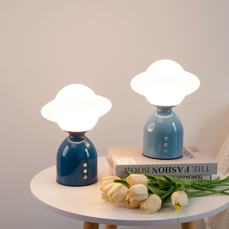 Cross-Border Simple Modern Bedroom Study Night Light Creative Decorative Table Lamp Atmosphere Lamp Touch Dimming Rechargeable Table Lamp