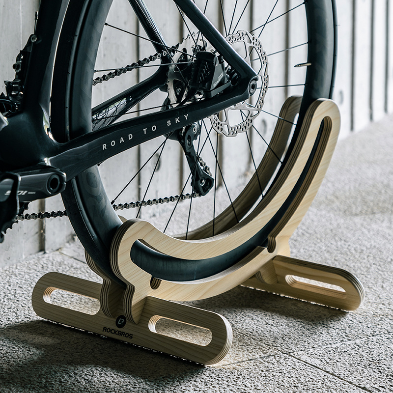 Cross-border bicycle parking rack solid wood mountain bike riding parking rack multi-slot Adjustable bicycle display rack