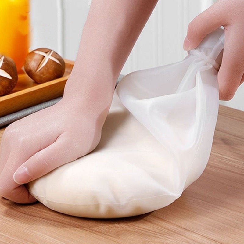 Food Grade Silicone Kneading Bag Thickened Hand-free Household Hair-waxing Bag Baking Dough Bag Kitchen Supplies