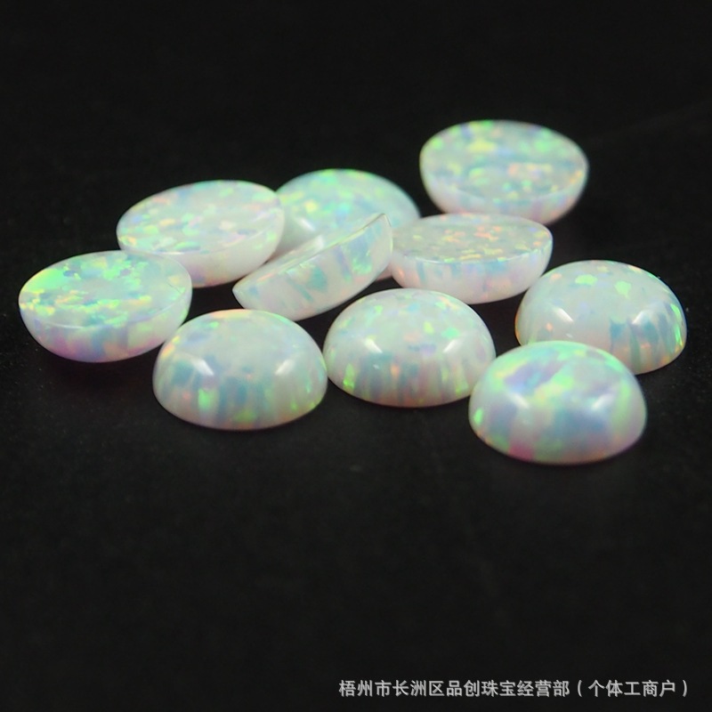 Manufacturer Wholesale Colored Opal Synthetic Opal Round Oval Pear-Shaped Flat Plain Opal Cabochon Loose Stone