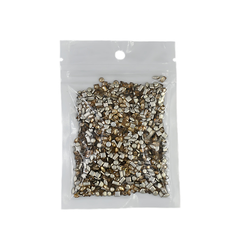 Mixed Champagne Color Nail Art Diamond Mini Flats Bottom Beveled Zircon Special-Shaped Flash DIY Diamond Ornaments Water Drop Nail Art Jewelry