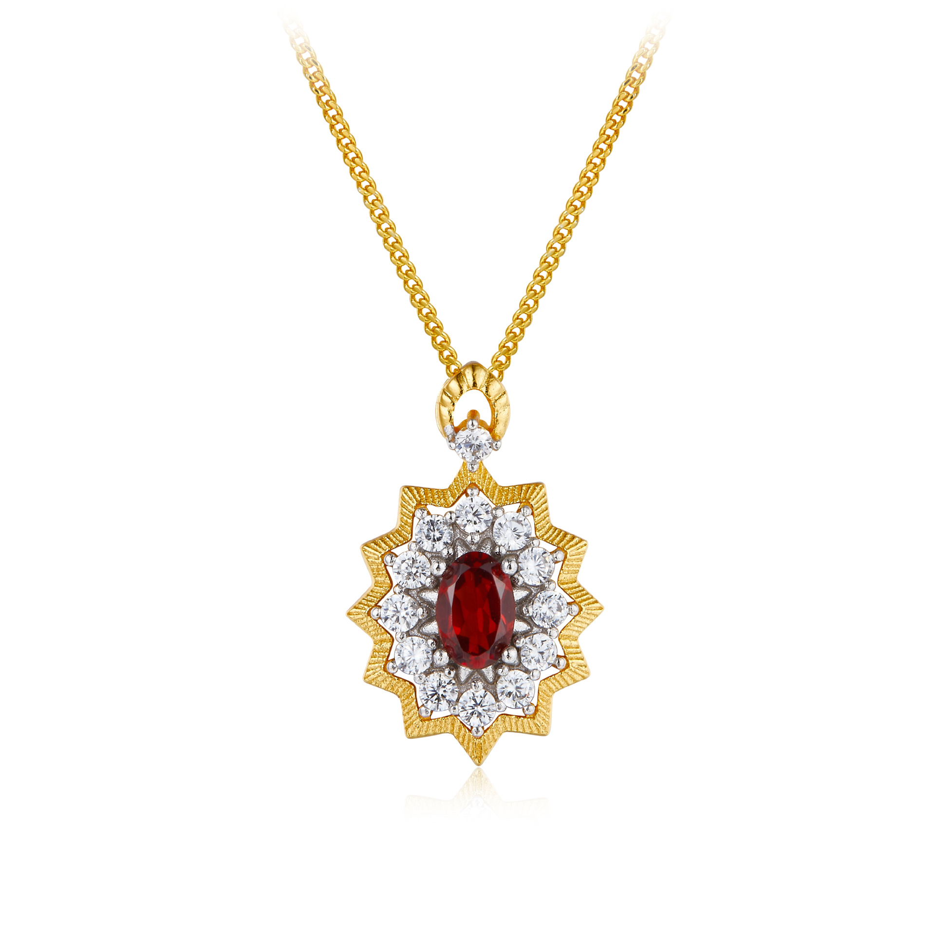 Hanma Yinxin S925 Silver Garnet Necklace Women's Precision Silver Jewelry Niche French Design Classic Versatile Pendant