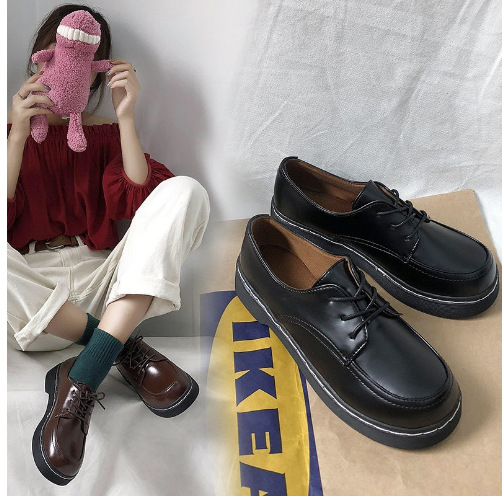 Японские ретро плоские туфли для женщин, студенческие, Харадзюку, круглые носки, корейский стиль, маленькие кожаные туфли, оптовая продажа