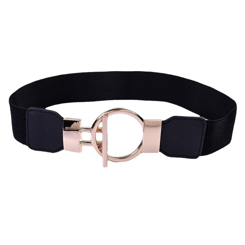 2024 summer factory direct Korean alloy buckle chasing wind ladies fashion casual elastic waist