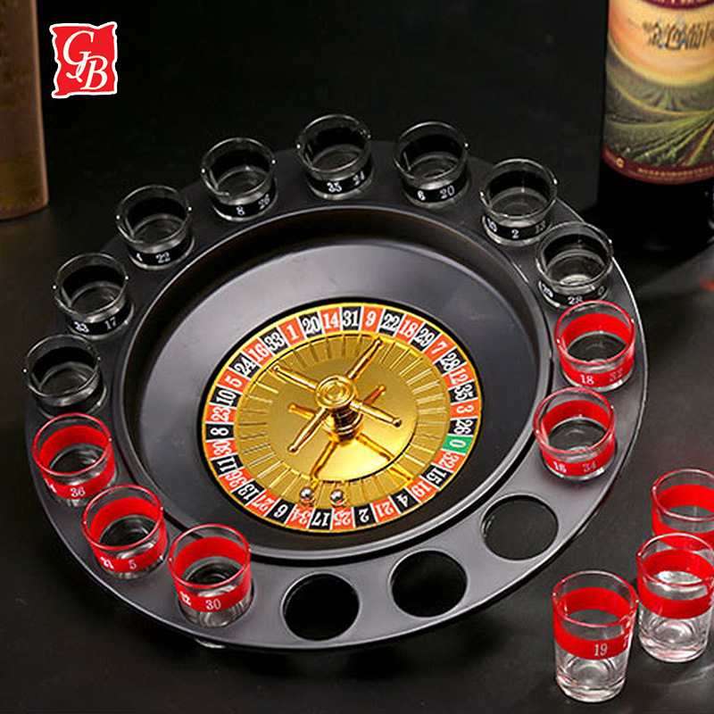Factory wholesale 16-hole Russian roulette wine glass turntable carousel wine glass game KTV roulette game toy