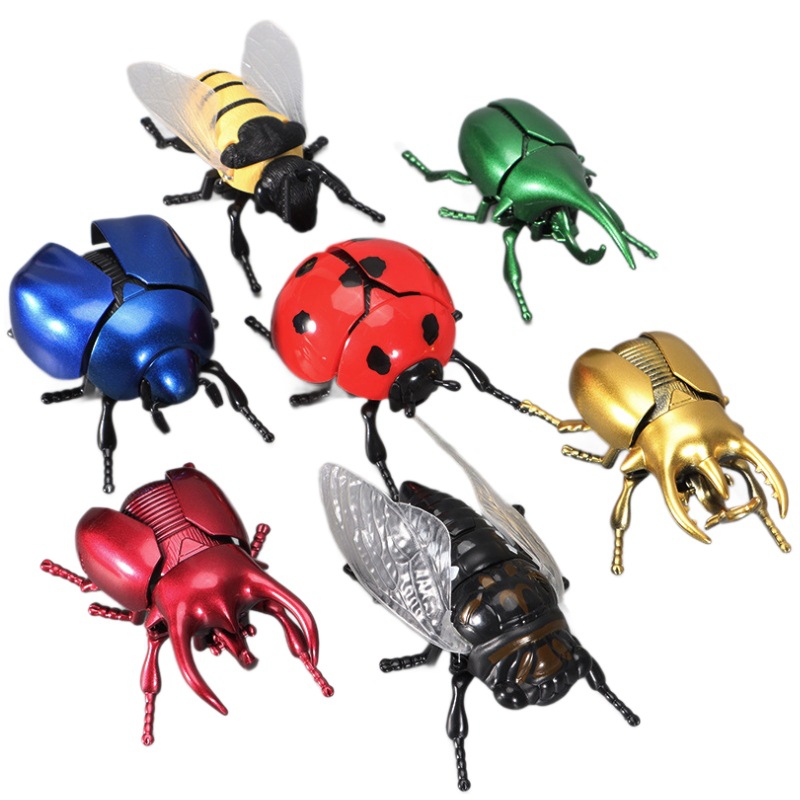 Cross-Border Children's Beetle Simulation Wind-Up Toy Creative Prank Crawling Wind-Up Unicorn Insect Model Wholesale