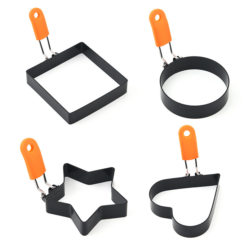 Wholesale Stainless Steel Omelette 430 Stainless Steel Square Egg Ring Non-Stick Omelette Mold Poached Egg Mold Set
